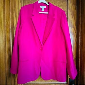 Vintage Retro Hot Pink Wool Sag Harbor Power Blazer